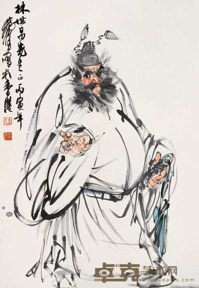 黄胄 1986年作 钟馗 立轴 78×54cm